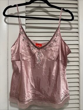 Latina Life Pink Satin Cami with Embellished Details